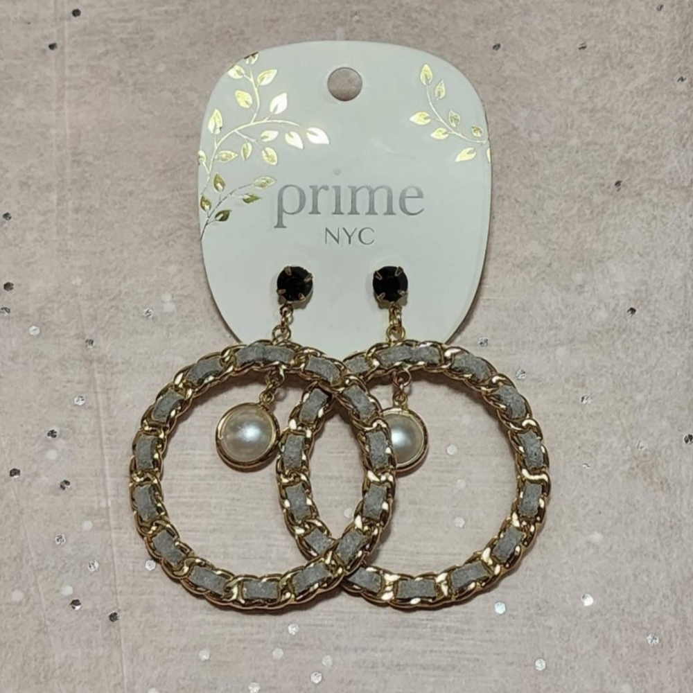 Gold and Silver Chain Hoop Earrings